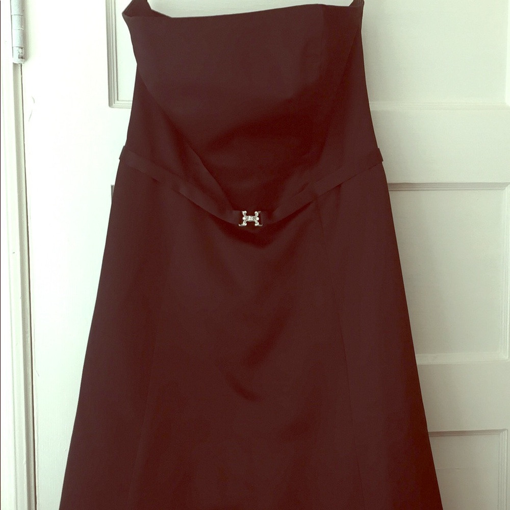 Michaelangelo Black Satin knee length dress